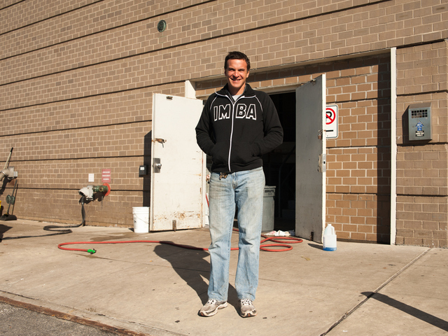 <p>Michael Russo, Manager for Russo's On The Bay on Cross Bay Boulevard, stands outside the establishment on Tuesday November 06th, 2012. Michael said they were ready to reopen once power was restored.</p>
