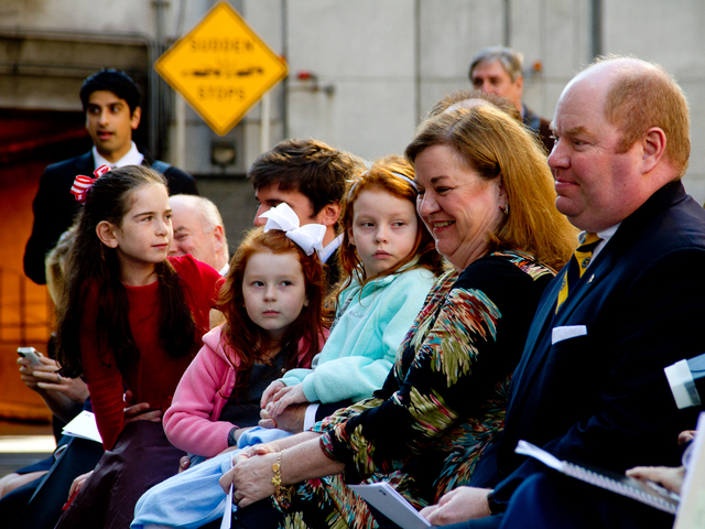 <p>Members of the Carey family attend the ceremony&nbsp;for the late Hugh L. Carey Oct. 22, 2012 to rename the Brooklyn-Battery Tunnel after the former&nbsp;Gov. Hugh L. Carey.</p>
