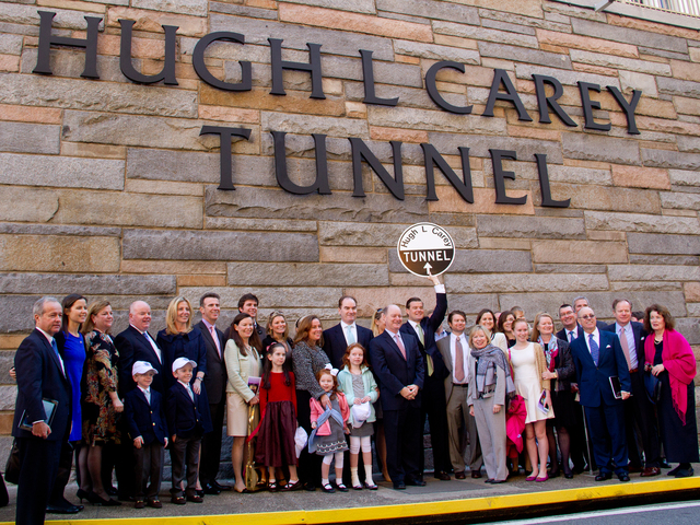 <p>Members of the Carey family gathered Oct. 22, 2012 for the ceremony to rename the Brooklyn-Battery Tunnel after former&nbsp;Gov. Hugh L. Carey. &nbsp;</p>
