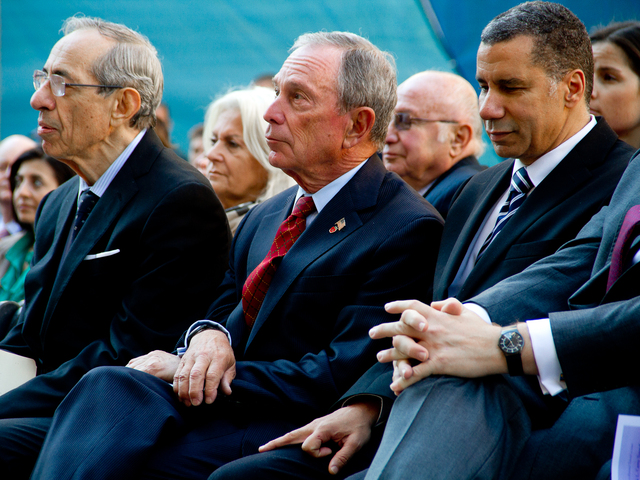 <p>Mario Cuomo, Mayor Michael Bloomberg and David A. Patterson attend the Oct. 22, 2012 &nbsp;ceremony to rename the Brooklyn-Battery Tunnel after former&nbsp;Gov. Hugh L. Carey. &nbsp;</p>
