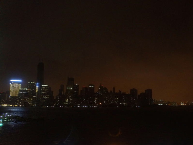 <p>"Lower Manhattan is eerily dark, even One World Trade Center is dark now," tweeted @augieray at 9:20 p.m. Monday, Oct. 29, 2012, during Hurricane Sandy.</p>

