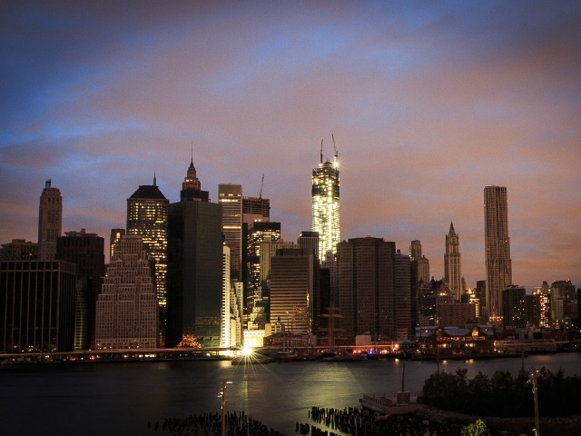<p>One World Trade Center and some other buildings in the Financial District lit up Nov. 2, 2012.</p>
