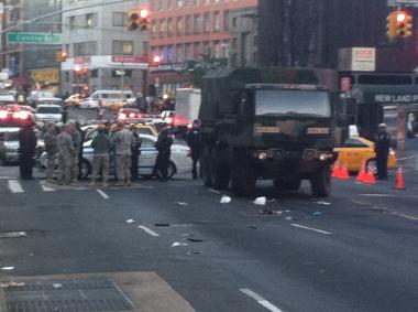 An 82-year-old man was hit by a truck near the intersection of Canal and Centre streets Tuesday afternoon.
