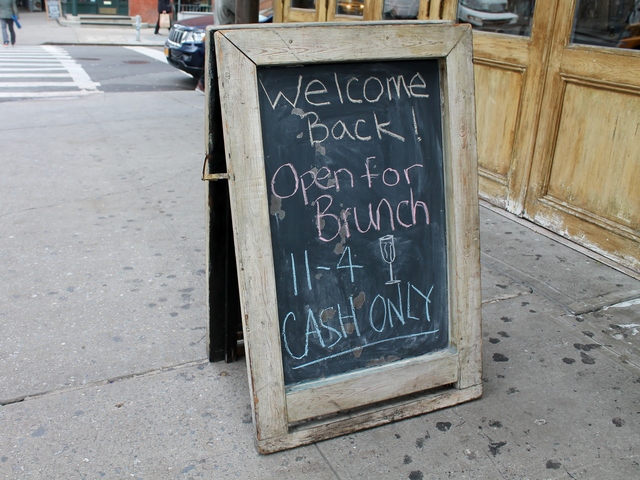 <p>The Penny Farthing reopened for brunch on Saturday.&nbsp; Restaurants all over downtown Manhattan were rushing to open their doors after being shuttered for days after Hurricane Sandy.</p>
