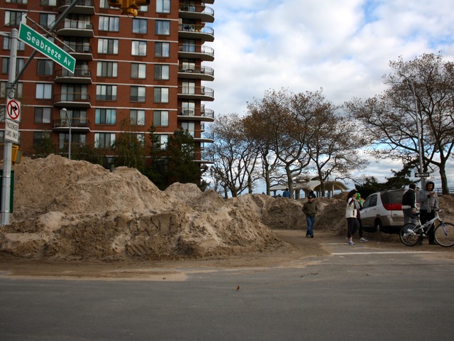 <p>Piles of debris lined Coney Island streets over the weekend after Hurricane Sandy.</p>
