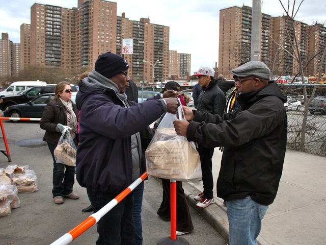 <p>Residents helped one another in Coney Island in the wake of Hurricane Sandy.</p>
