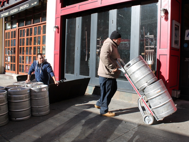 <p>With power finally back on, restaurants all over downtown Manhattan were rushing to open their doors after being shuttered for days after Hurricane Sandy.</p>
