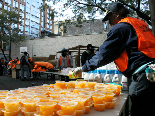 <p>NYCHA workers helped distribute supplies.</p>
