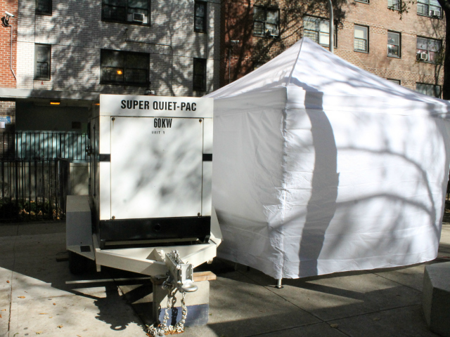 <p>A generator that Fulton staff hoped to connect to heaters to create a temporary warming station.</p>
