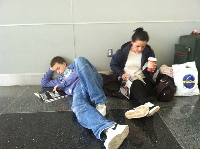 <p>Samantha Furness-Roe and her son Reece Sullivan are trying to get home to London after Hurricane Sandy.</p>
