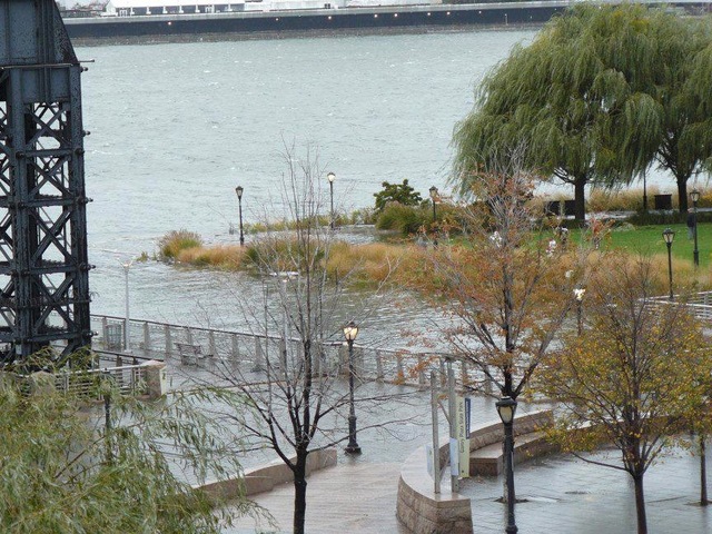 <p>Portions of Gantry Park in Long Island City were under water Monday.</p>
