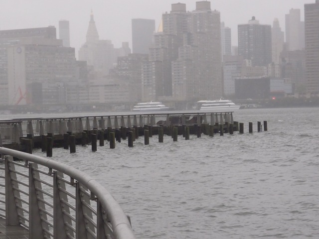 <p>Portions of Gantry Park in Long Island City were under water Monday.</p>
