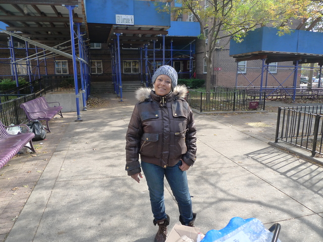 <p>Shantel Murphy, 43, of Red Hook Houses, said she's been boiling water to keep warm in her apartment, which hasn't had heat, hot water or power since Hurricane Sandy struck the city.</p>
