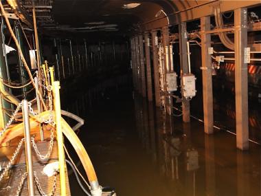 City workers continued to clean up the damage to the MTA New York City Transit system Oct. 31 as the city reeled from the aftermath of Hurricane Sandy.