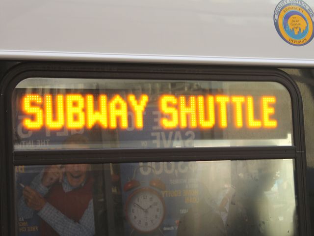 <p>Commuters waited in line for hours to take the Subway Shuttle service on November 1, 2012.</p>
