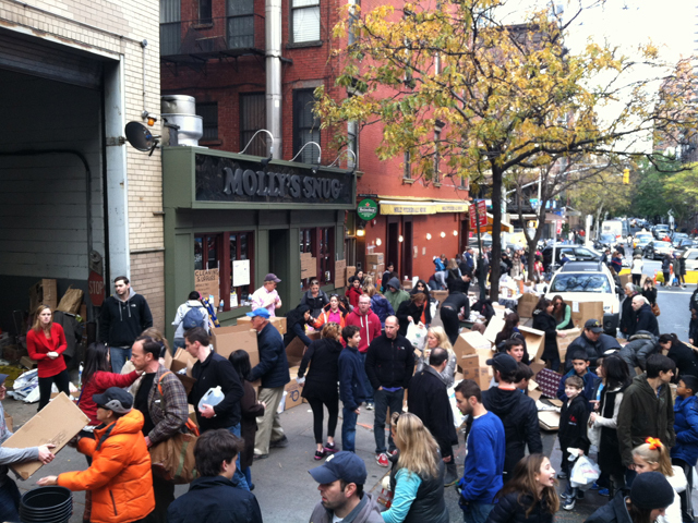 <p>Volunteers helped organize donations at a drive that took place from Nov. 2 to Nov. 4, 2012. Additional collections took place on Nov. 10 and Nov. 11.&nbsp;</p>
