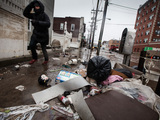 Nor'easter Batters Already Damaged City with Snow and Strong Winds
