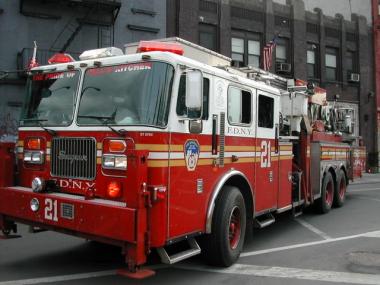 A fire truck from Engine 21 in Hell's Kitchen. The FDNY did not state which companies would see staffing cuts on Wednesday.