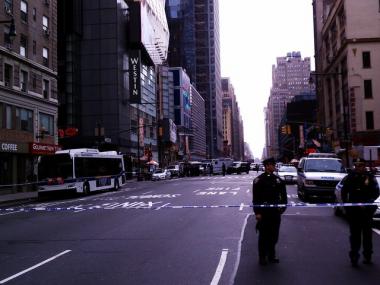 Police blocked off part of Eighth Avenue to investigate a suspicious vehicle parked outside the Westin Hotel.