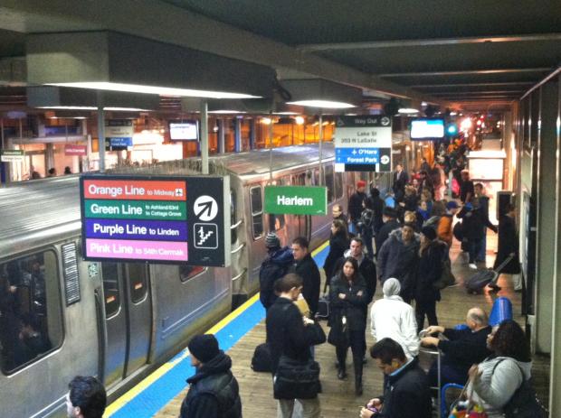  The CTA Brown, Green, Orange, Purple and Pink lines are delayed during Friday evening's busy rush hour. 
