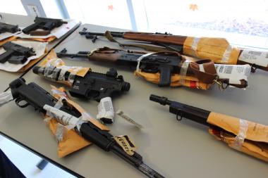  Seized guns from an earlier Chicago Police Department showcase. 
