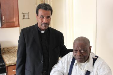  The Rev. Anthony Williams, left, a candidate for the 2nd Congressional District, was contacted by Vietnam War Veteran Sonny Cooper, for financial assistance following a reduction in his monthly disability check since the 2nd District currently has no congressman. 
