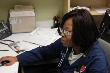  Kizzie Richards, a medical assistant at the Take Care Clinic at Walgreens, 11 E. 75th St. 