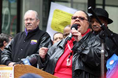  "It's not over, brothers and sisters, until we say it's over," said Karen Lewis at a recent CPS school-closing protest. "On the first day of school, you show up at your real school." 
