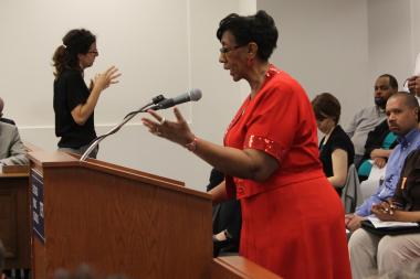  Ald. Carrie Austin attacked plans to close schools on the South Side, citing safety concerns. 
