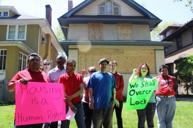  Protesters gather in Rogers Park to express frustration with foreclosures and the lack of affordable housing in this file photo.
 