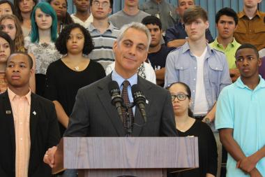  Mayor Rahm Emanuel called razing the Whittier Elementary School field house "exactly the right thing to do." 
