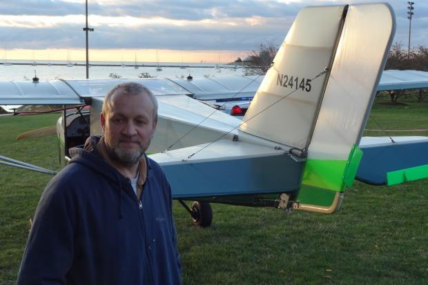  Pilot John Pedersen landed his Rand S6 on Lake Shore Drive at Jackson Drive Sunday, after experiencing mechanical issues. 
