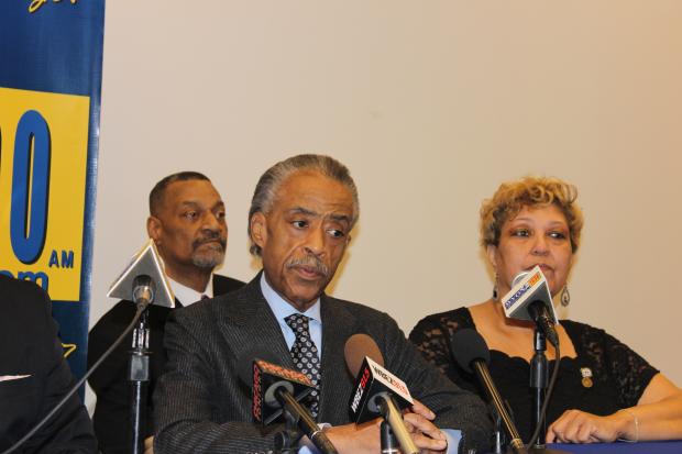  The Rev. Al Sharpton met Nov. 19, 2013 at Chicago State University with more than 70 community leaders to discuss how to combat gun violence in Chicago. 
