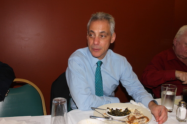  Mayor Rahm Emanuel met with black journalists on March 28, 2014, at Ruby's, a soul-food restaurant in Austin, and discussed why improving public education is key to fixing other city issues, such as crime. 
