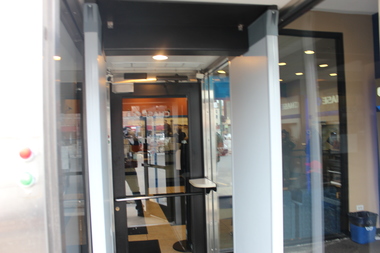  A Chase Bank branch in Grand Crossing opened in 2004 and did so with a front entrance metal detector. 
