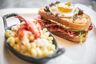  Deca Restaurant + Bar's "Zillion Dollar Grilled Cheese," priced at $100 and featuring gold-infused cheddar, celebrates National Grilled Cheese Month. 
