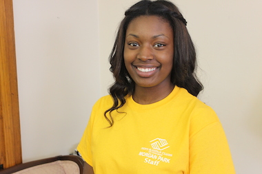  Jada Smith, a 17 year-old senior at Simeon Career Academy High School in West Chatham, was chosen to participate in the 2014 Student Leadership Program by Bank of America. 