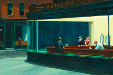  "Nighthawks" from the Art Institute of Chicago's permanent collection is one of 12 artworks from the downtown museum chosen by popular vote for the "Art Everywhere" campaign. 