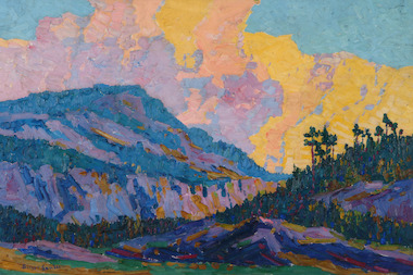  A 1917 painting by Birger Sandzen, "Sunset in the Mountains." 