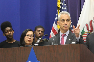  Mayor Rahm Emanuel vowed to continue progress on school safety, saying, "This is not the end point." 