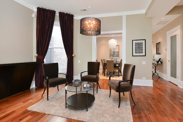   The duplex at 466 W. Deming Place No. 2E has modern details like custom steel railings.  