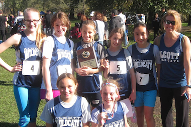  Back row: Taylor Pinalto, Meredith Phelps, Shelby Jacobson, Tess Scrivner, Isabel Zhang, Coach Keli Wildermuth Front row: Linnea Shu, Marley Kravitz 