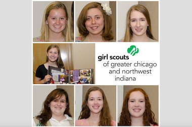  Clockwise from left, Claire Travers, Clarice Swanson, Katherine Oshinski, Olivia Ottenfeld, Catherine Kells, Margaret Cullen-Conway and Clare Cullen-Conway. 