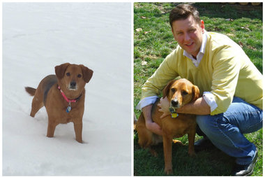  Bucktown resident Rob Sayre and his dog Jadyn. 