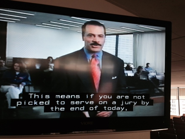  Lester Holt narrates a video for jurors at the Cook County Courthouse in Little Village. 