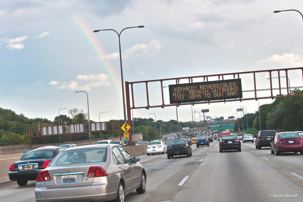  A rainbow over the Kennedy Expressway 