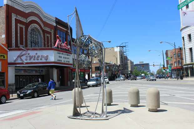 check out the new sculpture outside riviera theatre uptown riviera manor chicago heights