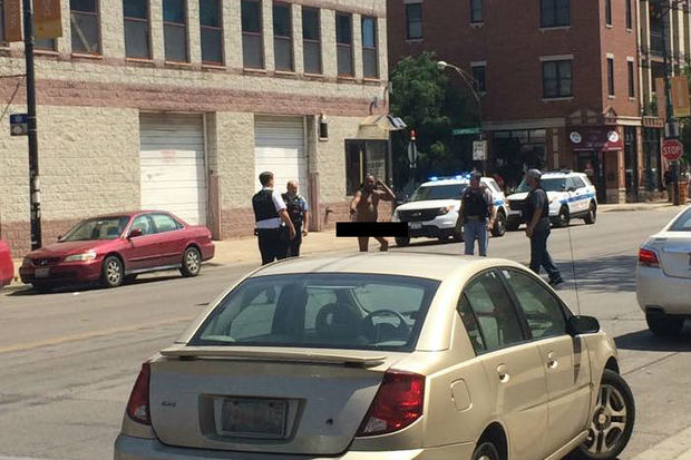  A man runs into the street naked in the 2400 block of West Chicago Avenue. 