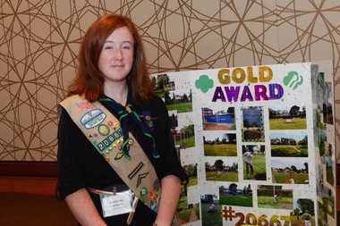  Stephanie Lamberty, 16, earned her Gold Award by restoring the softball field at St. Paul Lutheran Church.  