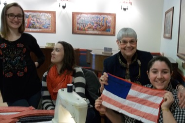  Alexis Garcia, 19, r., earned her Gold Award by enlisting students at Taft High School and residents at Norwood Crossing to make pillows for the Patriotic Pillow Project. 